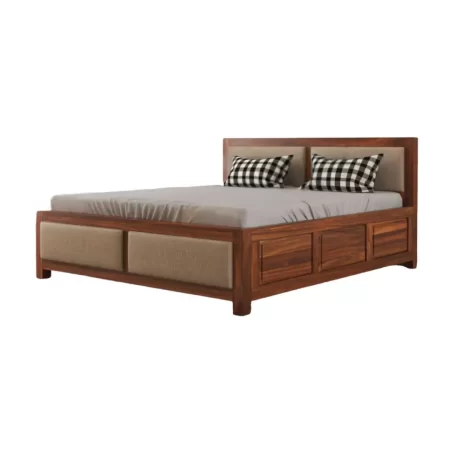 Brass Tiles Sheesham Wood King Size Bed with Two Bedsides
