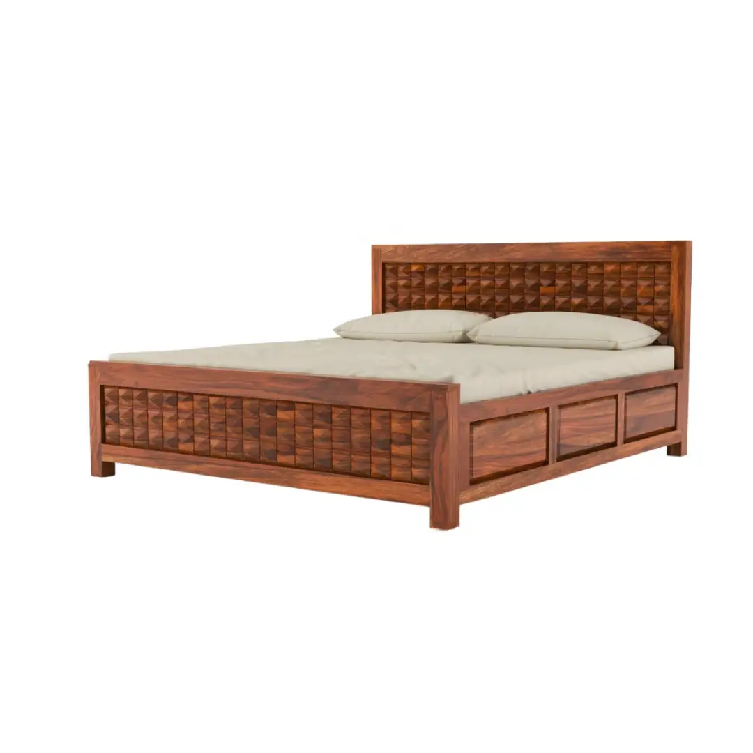 Modern Sheesham Wood Designer Double Bed