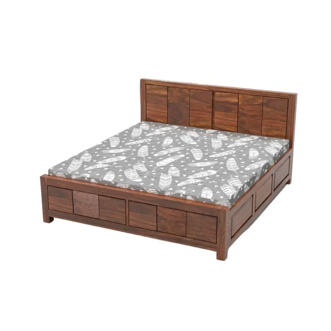 King Size Mira Design Sheesham Wood Double Bed